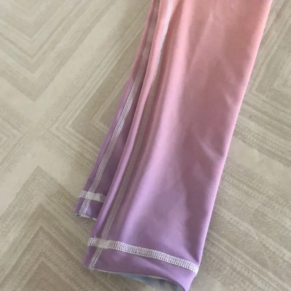 Nux Women’s Reversible 7/8 Leggings with Cloud & Purple Ombré, Size S